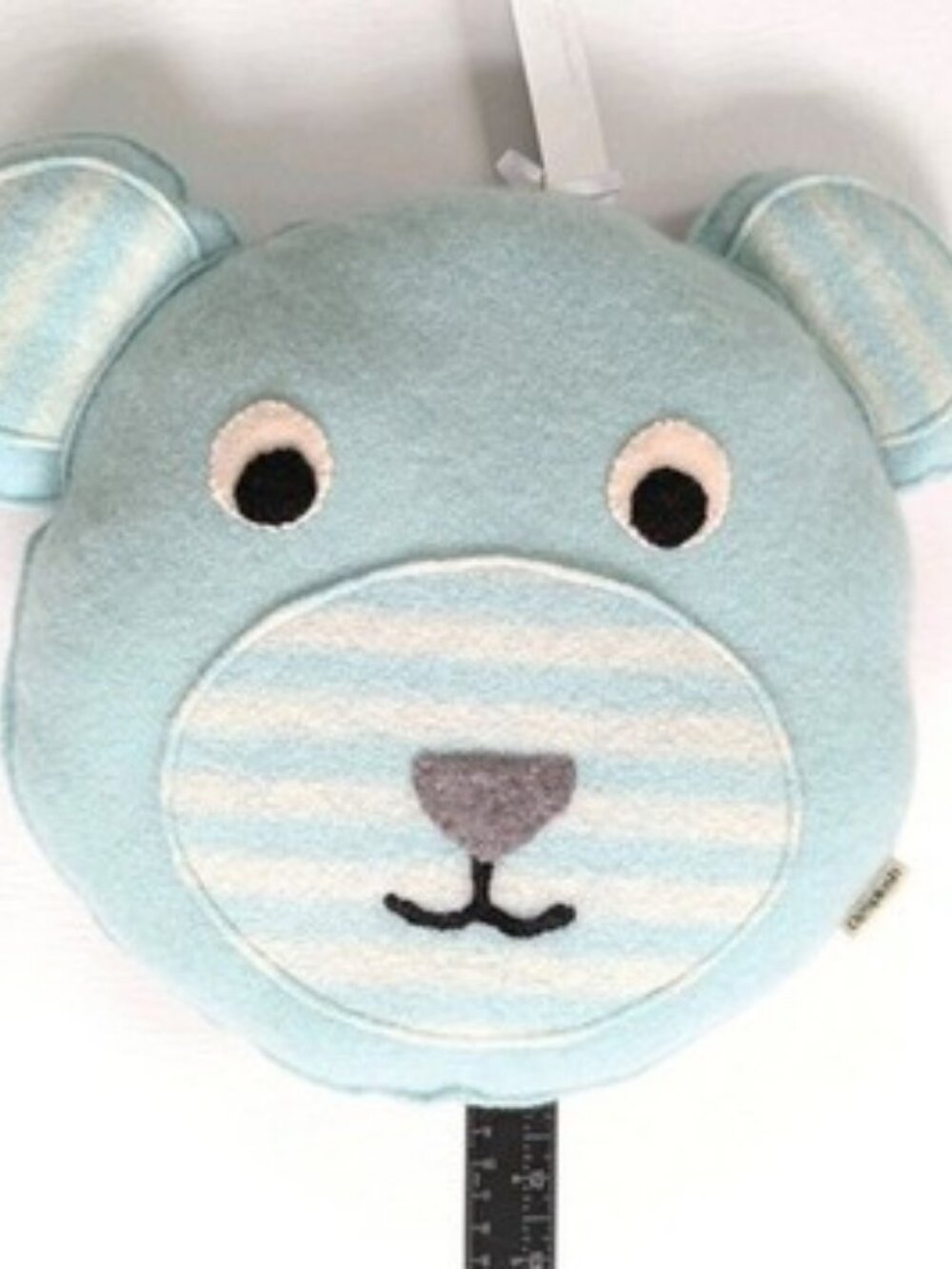NWT Cashmere Felted Bear Pillow Toy Blue Kids Baby Washable Nursery - Picture 4 of 5